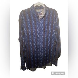 Vintage Wrangler Western zig zag button up Shirt 18 x 35 men’s USA